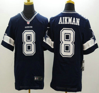 Nike Dallas Cowboys #8 Troy Aikman Blue Elite Jersey