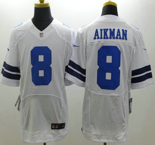 Nike Dallas Cowboys #8 Troy Aikman White Elite Jersey