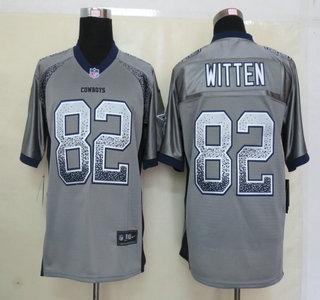 Nike Dallas Cowboys #82 Jason Witten Drift Fashion Grey Elite Jersey