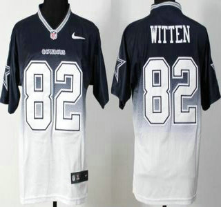 Nike Dallas Cowboys #82 Jason Witten Drift Fashion II Blue With White 2013 Elite Jersey