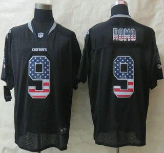 Nike Dallas Cowboys #9 Tony Romo 2014 USA Flag Fashion Black Elite Jersey