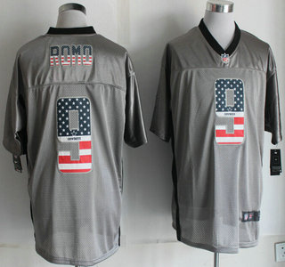 Nike Dallas Cowboys #9 Tony Romo 2014 USA Flag Fashion Gray Elite Jersey