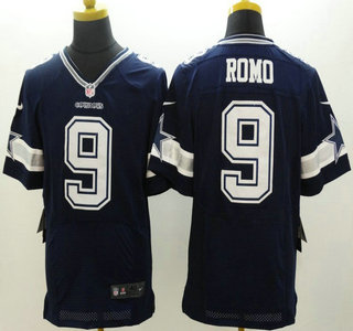 Nike Dallas Cowboys #9 Tony Romo Blue Elite Jersey