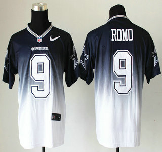Nike Dallas Cowboys #9 Tony Romo Drift Fashion II Blue With White 2013 Elite Jersey