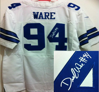 Nike Dallas Cowboys #94 DeMarcus Ware White Signed Elite NFL Jersey