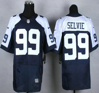 Nike Dallas Cowboys #99 George Selvie Blue Thanksgiving Elite Jersey
