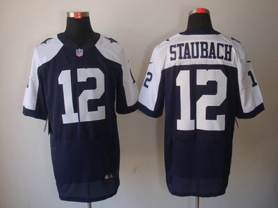 Nike Dallas Cowboys 12 R Staubach Blue Thanksgiving Elite Jersey