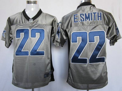 Nike Dallas Cowboys 22 E.SMITH Grey Shadow NFL Jerseys