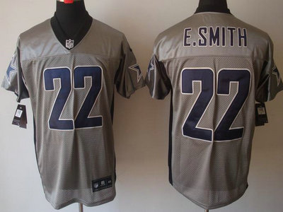 Nike Dallas Cowboys 22 E.SMITH Grey Shadow Elite Jersey