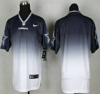 Nike Dallas Cowboys Blank Blue With White Fadeaway Elite Jersey