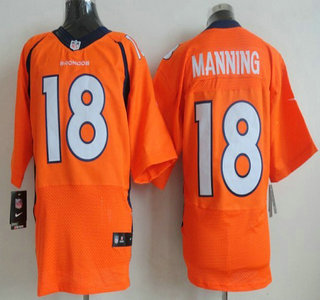 Nike Denver Broncos #18 Peyton Manning 2013 Orange Elite Jersey