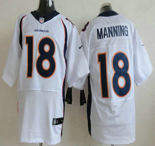 Nike Denver Broncos #18 Peyton Manning 2013 White Elite Jersey