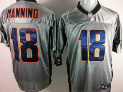 Nike Denver Broncos 18 Peyton Manning Gray Elite Jersey
