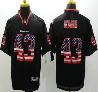Nike Denver Broncos #43 T.J. Ward 2014 USA Flag Fashion Black Elite Jersey