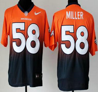 Nike Denver Broncos #58 Von Miller Drift Fashion II Orange With Blue 2013 Elite Jersey