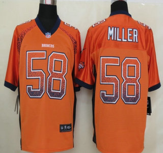 Nike Denver Broncos #58 Von Miller Drift Fashion Orange Elite Jersey