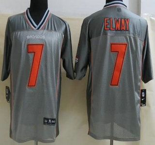 Nike Denver Broncos #7 John Elway Elite Grey Vapor Jersey