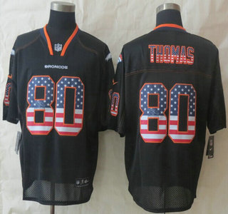 Nike Denver Broncos #80 Julius Thomas 2014 USA Flag Fashion Black Elite Jersey