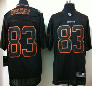 Nike Denver Broncos #83 Wes Welker Black Lights Out Elite Jersey