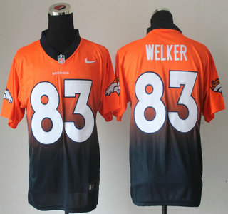 Nike Denver Broncos #83 Wes Welker Drift Fashion II Orange With Blue 2013 Elite Jersey