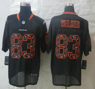 Nike Denver Broncos #83 Wes Welker Lights Out Black Elite Jersey