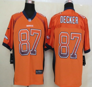 Nike Denver Broncos #87 Eric Decker Drift Fashion Orange Elite Jersey