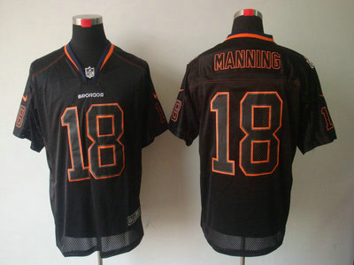 Nike Denver Broncos 18 Peyton Manning Lights Out Black Elite Jerseys