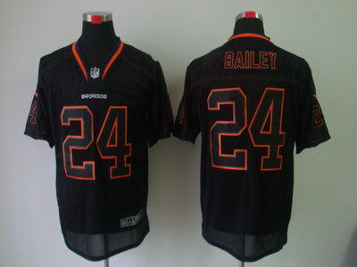 Nike Denver Broncos 24 Champ Bailey Lights Out Black Elite Jersey