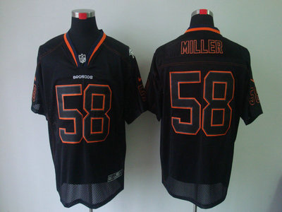 Nike Denver Broncos 58 Von Miller Lights Out Black Elite Jersey