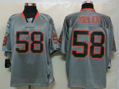 Nike Denver Broncos 58 Von Miller Lights Out Grey Elite Jerseys