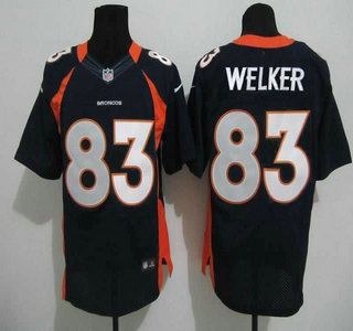 Nike Denver Broncos 83 Wes Welker Blue Elite Jersey