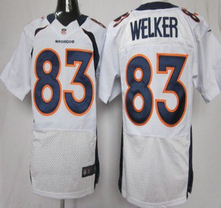 Nike Denver Broncos 83 Wes Welker White Elite Jersey