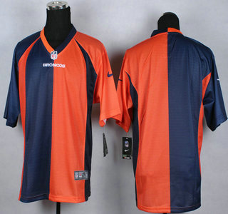 Nike Denver Broncos Blank Blue With Orange Two Tone Elite Jersey
