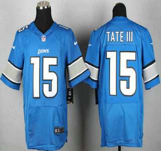 Nike Detroit Lions #15 Golden Tate III Light Blue Elite Jersey