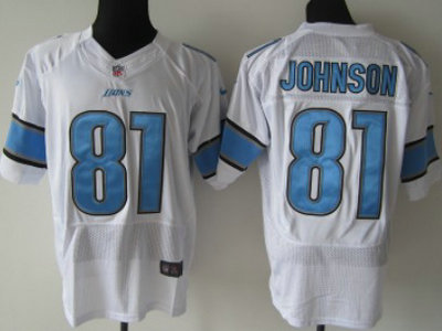 Nike Detroit Lions 81 Calvin Johnson White 2012 Nike NFL Elite Jersey