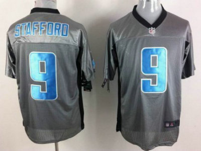 Nike Detroit Lions 9 Matthew Stafford Gray Elite Jersey