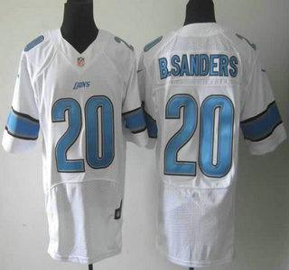 Nike Detroit Lions 20 Barry Sanders White Elite Jersey