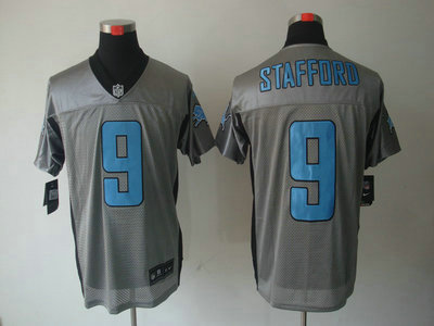 Nike Detroit Lions 9 Matthew Stafford Gray Elite Jersey