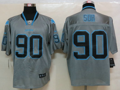 Nike Detroit Lions 90 Ndamukong Suh Lights Out Grey Elite Jerseys