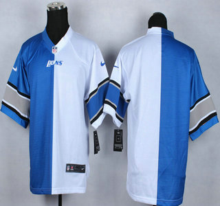 Nike Detroit Lions Blank Blue With White Two Tone Elite Jersey
