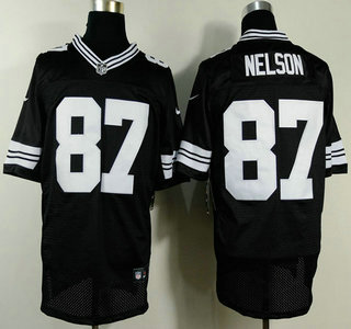 Nike Green Bay Packers #18 Randall Cobb Black Elite Jersey