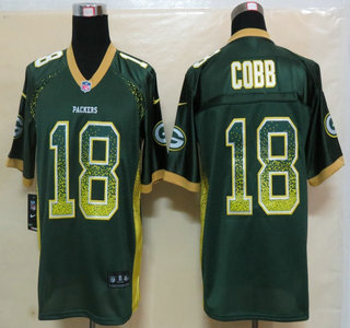 Nike Green Bay Packers #18 Randall Cobb Drift Fashion Green Elite Jersey