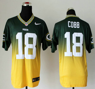 Nike Green Bay Packers #18 Randall Cobb Drift Fashion II Green With Yellow 2013 Elite Jersey