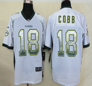 Nike Green Bay Packers #18 Randall Cobb Drift Fashion White Elite Jersey