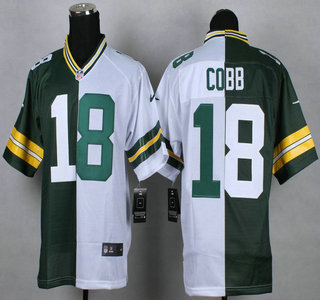 Nike Green Bay Packers #18 Randall Cobb Green With White Two Tone Elite Jersey