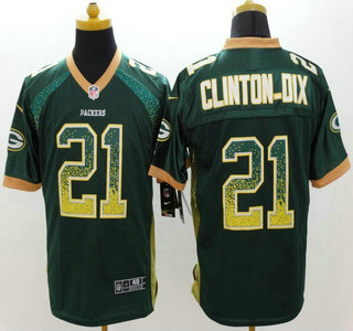Nike Green Bay Packers #21 Ha Ha Clinton-Dix Drift Fashion Green Elite Jersey