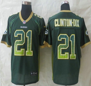 Nike Green Bay Packers #21 Ha Ha Clinton-Dix Drift Fashion Green Elite Jersey