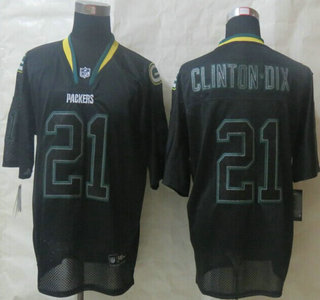 Nike Green Bay Packers #21 Ha Ha Clinton-Dix Lights Out Black Elite Jersey