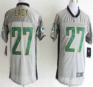 Nike Green Bay Packers #27 Eddie Lacy Grey Shadow Elite Jersey