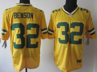 Nike Green Bay Packers 32 Cedric Benson Yellow 2012 Nike NFL Elite Jersey